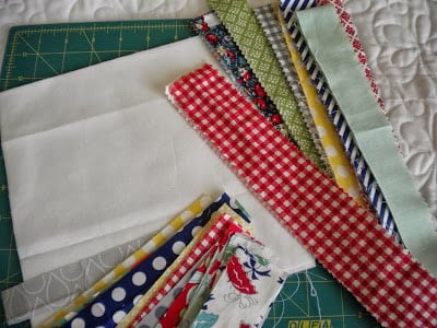 String Quilt Block Tutorial featured by top US quilting blog, A Quilting Life: image of strings and foundation piece for string quilt blocks